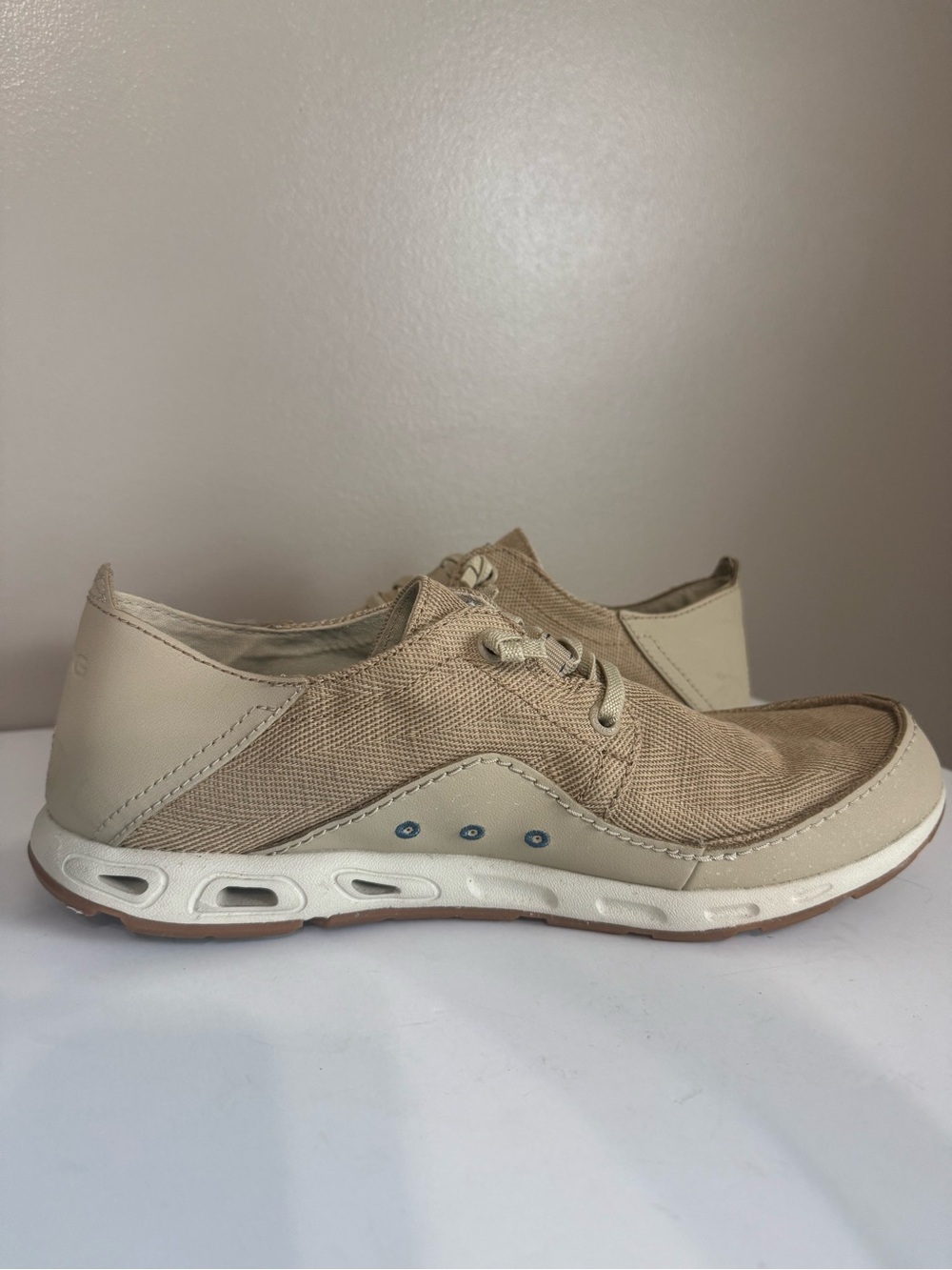Columbia Mens PFG Bahama Vent Loco Relaxed III Boat Shoes Canvas Leather Tan 9.5 - Picture 3 of 11